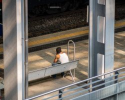 Guy waiting at Porta Susa