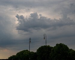 Storm over streetlights