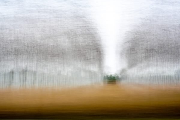 Fluid Form ~ A quiet rush of texture, suspending bands of warm earth and cool sky in a soft, impressionistic blur.